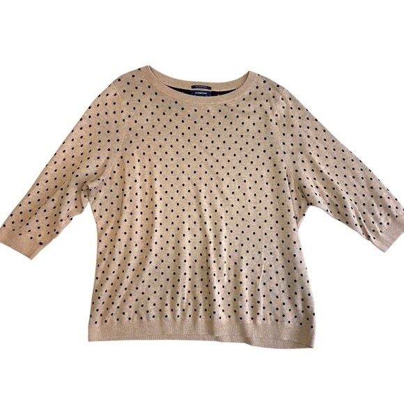 Lands End Polka Dot 100% Cotton Sweater 2XL - Picture 3 of 9